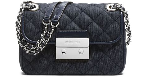 michael kors large sloan quilted shoulder bag denim|Michael Kors sloan crossbody.